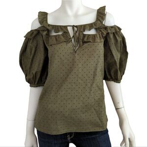Saint Laurent Off the Shoulder Ruffle Top Size Medium